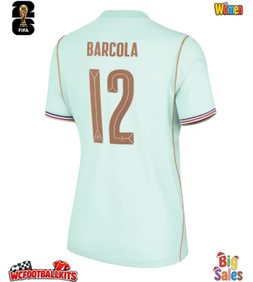 France Bradley Barcola #12 Replica Away Stadium Shirt for Women World Cup 2026 Short Sleeve